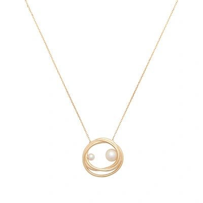 Sarah & Sebastian Bound Pearl Necklace In Yellow Gold