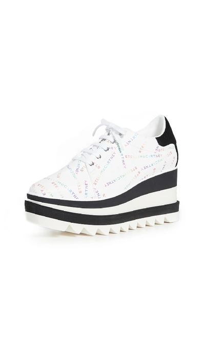 Stella Mccartney Sneak-elyse Stars Platform Wedge Sneakers In White