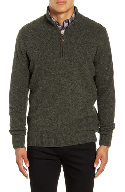 Barbour Tisbury Half Zip Pullover Sweater In Dark Seaweed | ModeSens