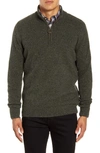 Barbour Tisbury Half Zip Pullover Sweater In Dark Seaweed