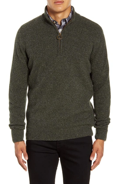 Barbour Tisbury Half Zip Pullover Sweater In Dark Seaweed