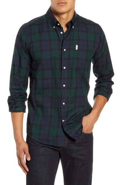 Barbour Wetheram Tailored Fit Plaid Button-down Shirt In Black
