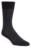 Hugo Boss Dean Micro Grid Dress Socks In Blue