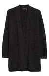 Theory Cashmere Donegal Knit Open Front Cardigan In Black Multi