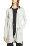 Theory Cashmere Donegal Knit Open Front Cardigan In Light Heather Multi
