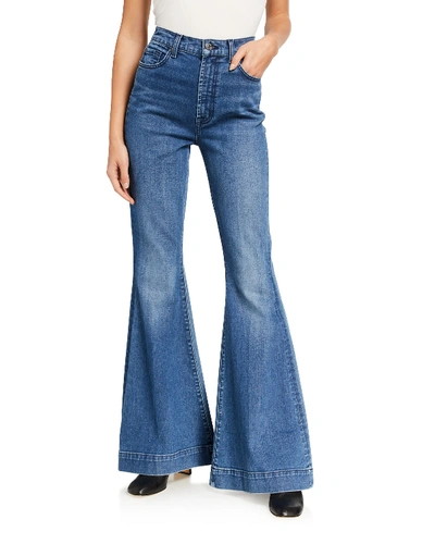 7 For All Mankind High-waist Mega Flare Jeans In Alpine