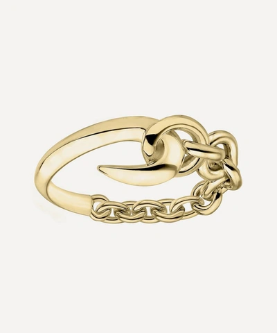 Shaun Leane Gold Plated Vermeil Silver Hook Chain Ring
