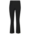 Vince Mid-rise Cropped Kick-flare Pants In Black