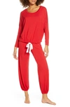 Eberjey Gisele Slouchy Pajamas In Haute Red/ivory