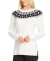 Vince Camuto Beaded Fair Isle Sweater In Antique White