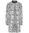 Givenchy Twisted Collar Silk Shift Dress In White