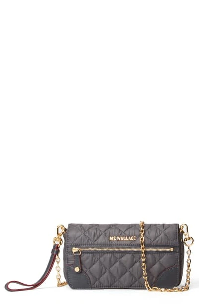 Mz Wallace Crosby Convertible Wristlet In Magnet Gray/gold