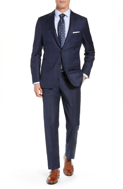 Hickey Freeman Heritage Collection Classic Fit Plaid Wool Suit In Navy