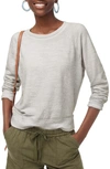 Jcrew Vintage Terry Cotton Crewneck Pullover In Cream Hthr