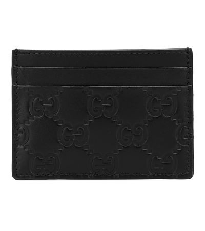 Gucci Signature Leather Card Holder In Black