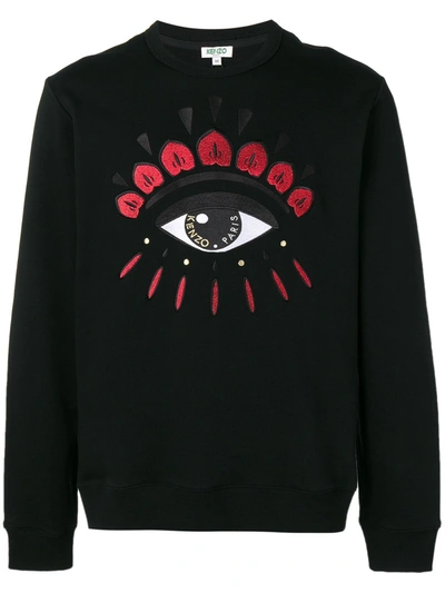 Kenzo Eye-embroidered Sweatshirt In Black