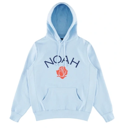 Pre-owned Noah  Rose Logo Hoodie Light Blue