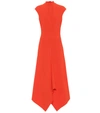 Proenza Schouler Asymmetric Crepe Maxi Dress In Poppy