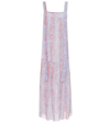 See By Chloé Printed Cotton And Silk-blend Crepon Maxi Dress In Blue