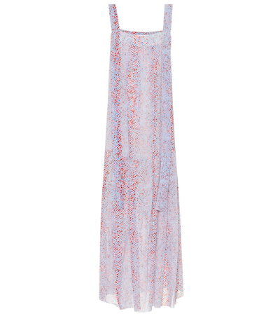 See By Chloé Printed Cotton And Silk-blend Crepon Maxi Dress In Blue