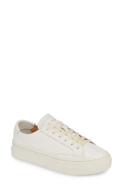 Soludos Ibiza Platform Leather Sneakers In White