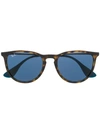 Ray Ban Rb4171 Erika Round-frame Sunglasses In Brown