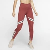 Nike Women's One Icon Clash Dri-fit Metallic-stripe Leggings In Red