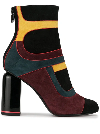 Pierre Hardy 'machina' Suede Patchwork Ankle Boots In Multicolour