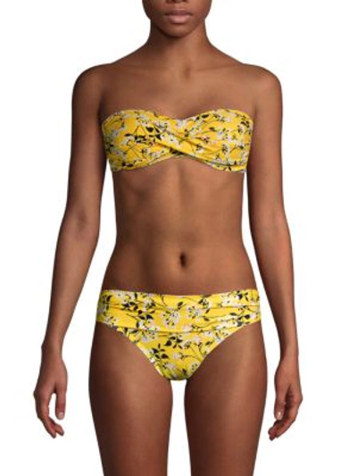La Blanca Swim Floral-print Bikini Top In Sunshine