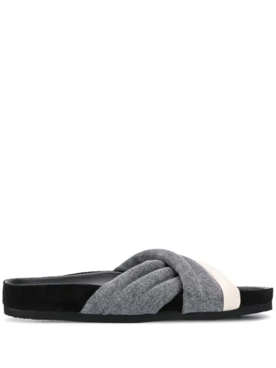 Isabel Marant Holden Cross Strap Slide Sandal In Black