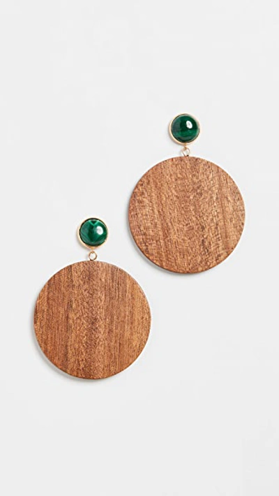Sophie Monet The Saga Earrings In Wood/malchite