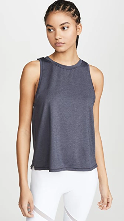 We Over Me Foundation Crew Tank In Charcoal
