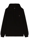 Allsaints Raven Logo-embroidered Cotton-fleece Hoody In Black