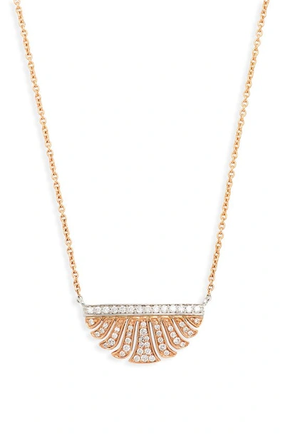 Sethi Couture Fringe Diamond Pendant Necklace In Rose Gold/ Diamond
