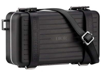 Pre-owned Dior  X Rimowa Personal Clutch On Strap Aluminium Black