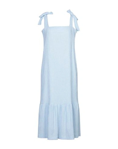 Harris Wharf London Midi Dresses In Blue