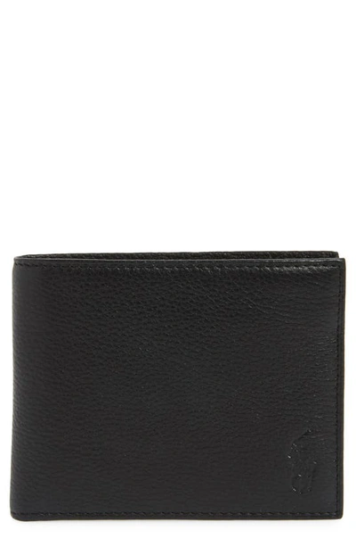 Polo Ralph Lauren Men's Wallet, Pebbled Passcase In Black