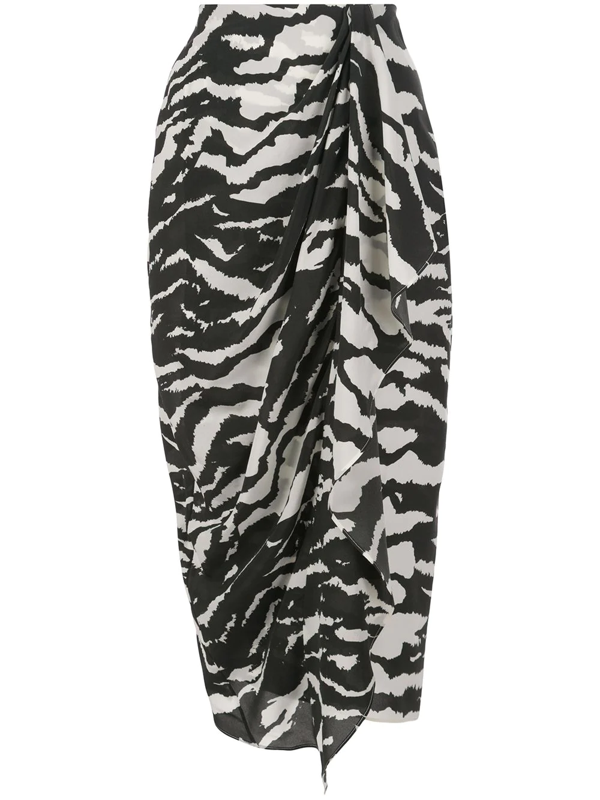 Isabel Marant Fabiana Wrapeffect Draped Zebraprint Silkblend Crepe
