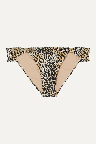 Melissa Odabash Grenada Embellished Leopard-print Bikini Briefs In Leopard Print