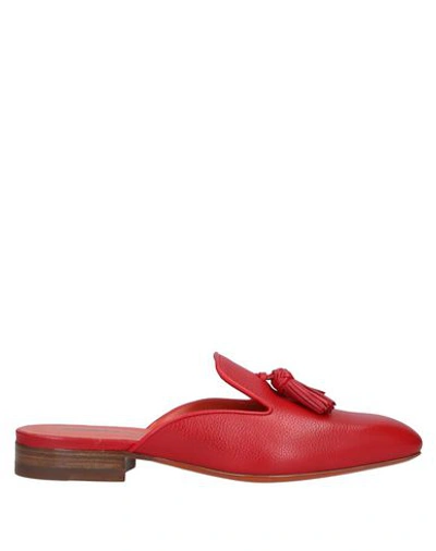 Santoni Woman Mules & Clogs Red Size 6 Soft Leather
