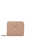 Prada Small Zipped Wallet In Pink