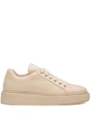 Prada Monochrome Low-lace-top Sneakers In Pink