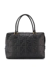 Fendi Ff Embossed Tote In Black