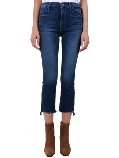 Mother The Insider Cropped Straight Denim In Blue