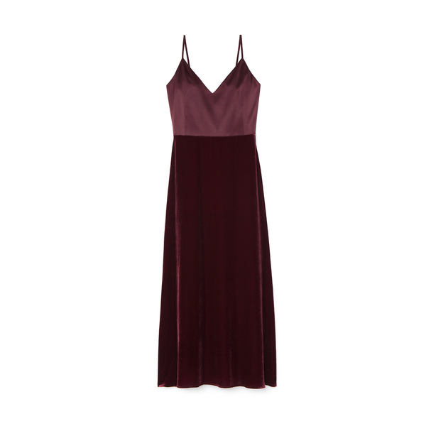 oxblood velvet dress