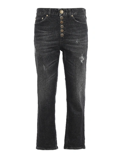 Dondup Koons Jeans With Jewel Buttons In Black
