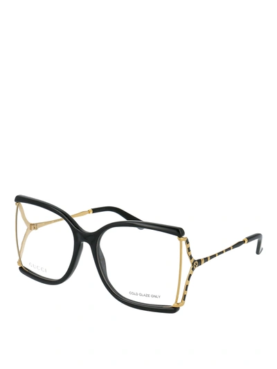 Gucci Oversized Butterfly Frame Glasses In Black