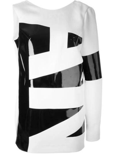 Anthony Vaccarello Contrasting Panels Dress In White