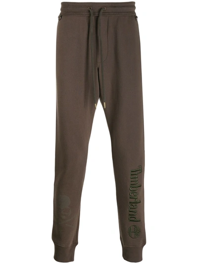 Timberland Embroidered Logo Sweat Pants In Brown