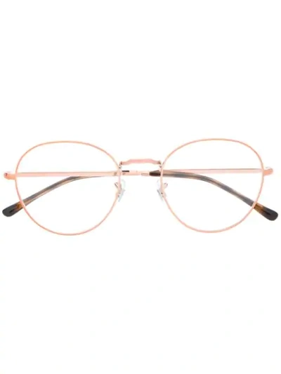Ray Ban Slim Round Frame Glasses In Gold